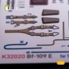 KELIK K32020 BF-109 E - Interior 3D Decal with 3D printed parts for Trumpeter kit 1/32